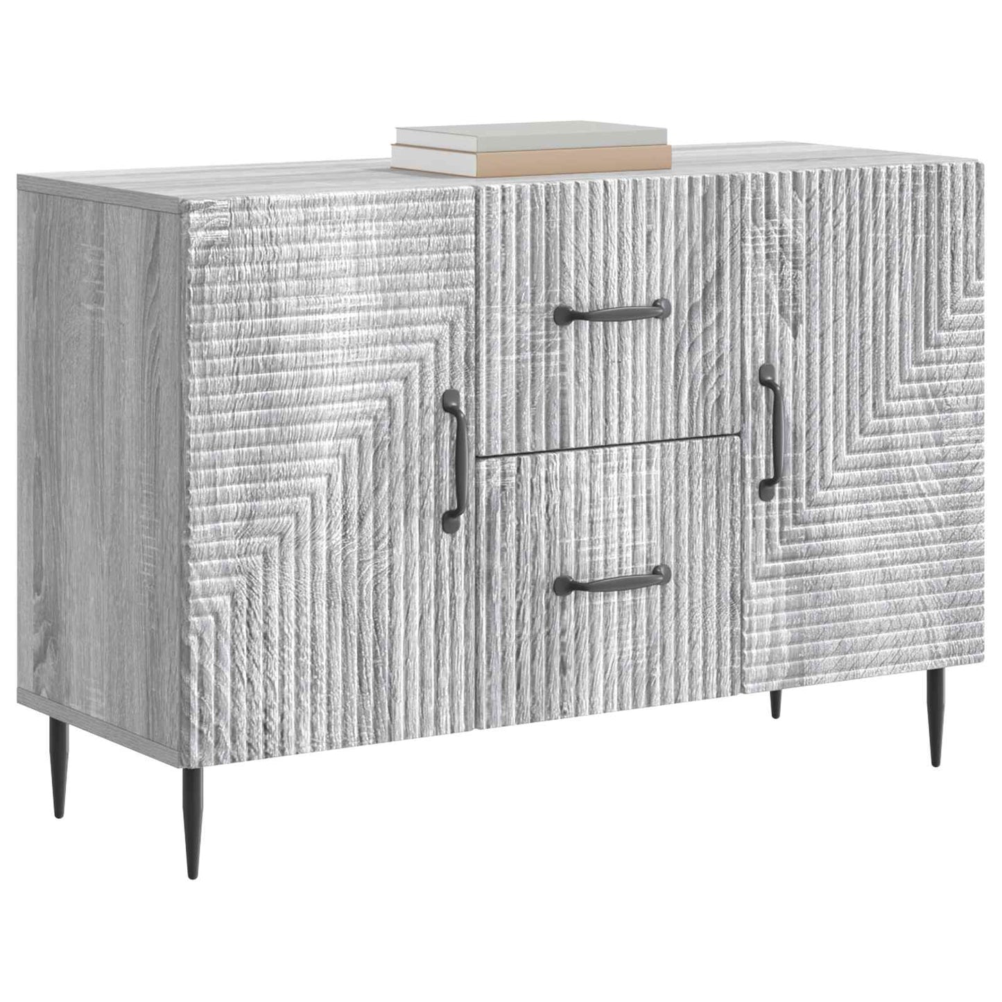 vidaXL Πλαϊνό γραφείο με συρτάρι Γκρι Sonoma 89 x 34,5 x 60 εκ.