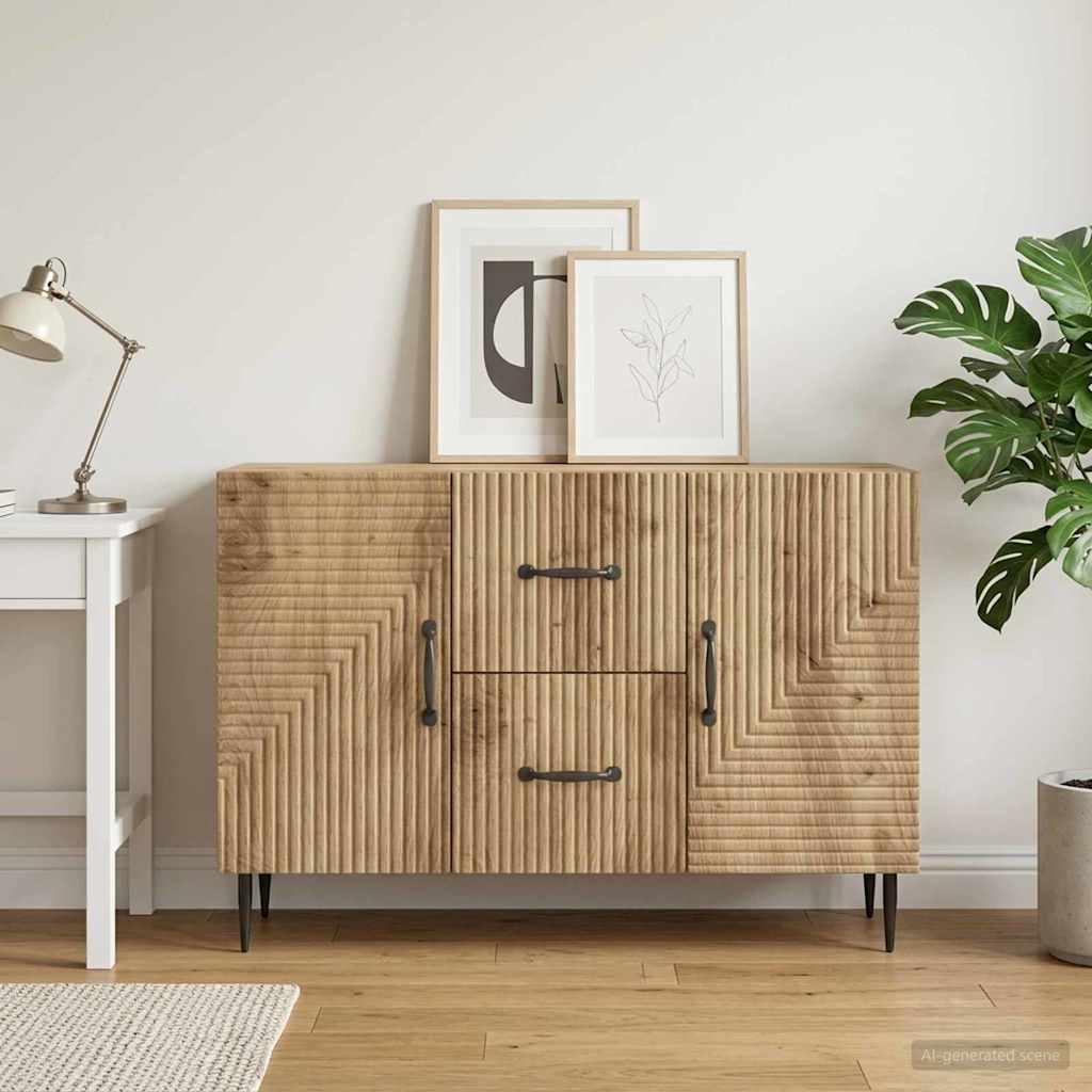 vidaXL Πλαϊνό γραφείο Artisan Δρυς 89 x 34,5 x 60 εκ.