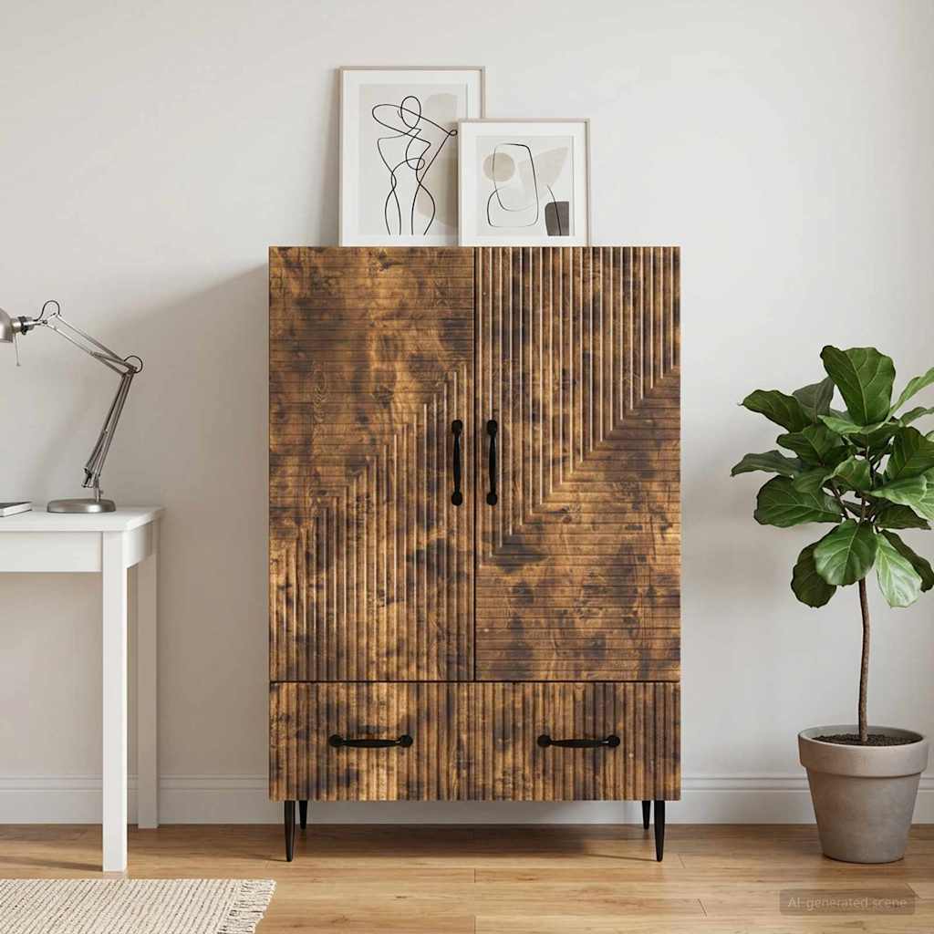 vidaXL Πλαϊνό γραφείο Καπνισμένο Ξύλο Δρυός 66 x 34,5 x 95 εκ.