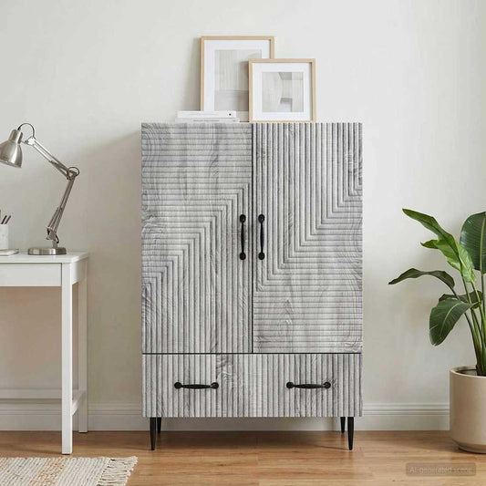 vidaXL Πλαϊνό γραφείο με συρτάρι Γκρι Sonoma 66 x 34,5 x 95 εκ.