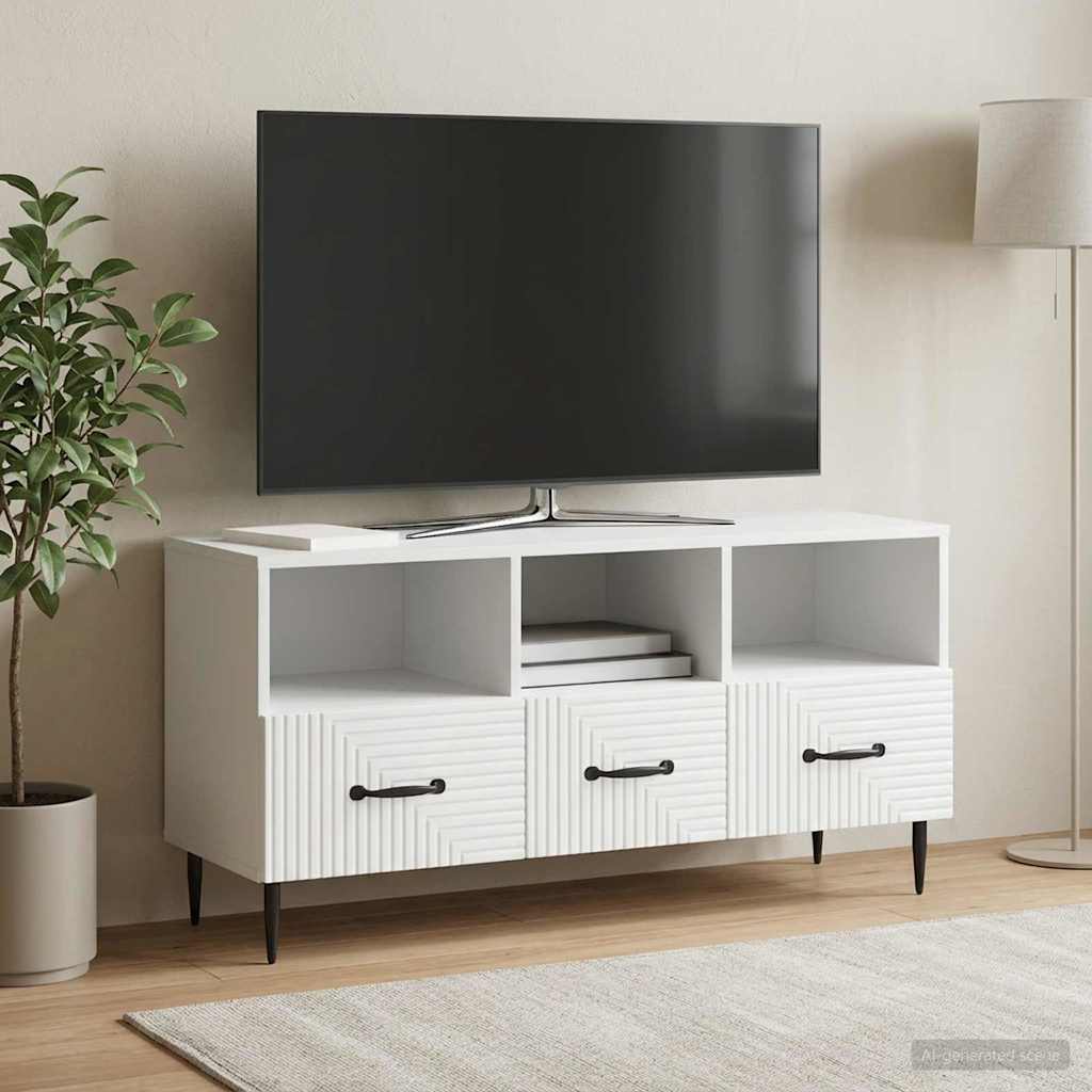 vidaXL Ντουλάπι TV Λευκό 102 x 34,5 x 50 εκ. Επεξεργασμένο Ξύλο