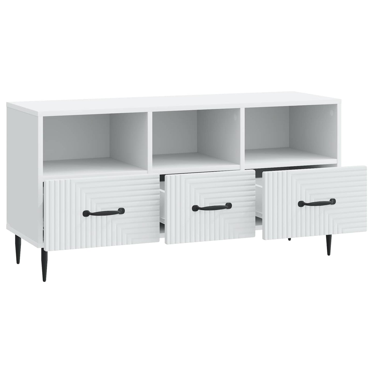 vidaXL Ντουλάπι TV Λευκό 102 x 34,5 x 50 εκ. Επεξεργασμένο Ξύλο