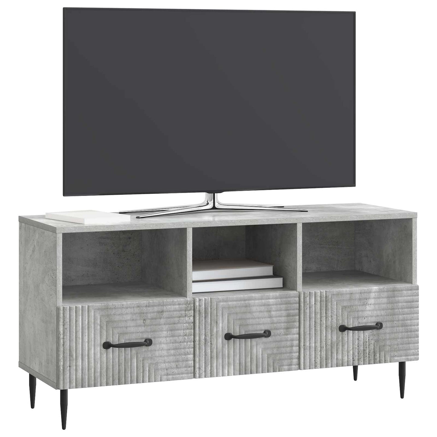 vidaXL Ντουλάπι TV με συρτάρι Γκρι Σκυροδέματος 102 x 34,5 x 50 εκ.