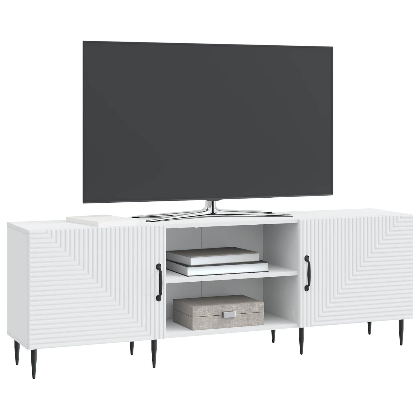 vidaXL Ντουλάπι TV Λευκό 150 x 31 x 50 εκ. Επεξεργασμένο Ξύλο