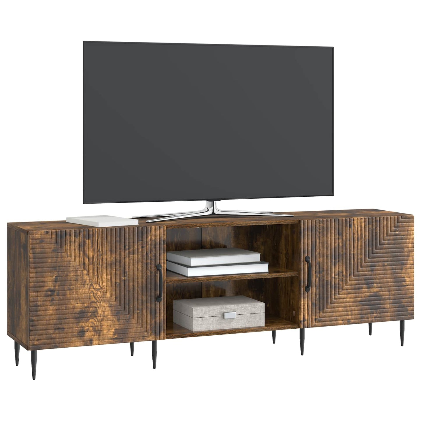 vidaXL Ντουλάπι TV Καπνισμένο Ξύλο Δρυός 150 x 31 x 50 εκ.