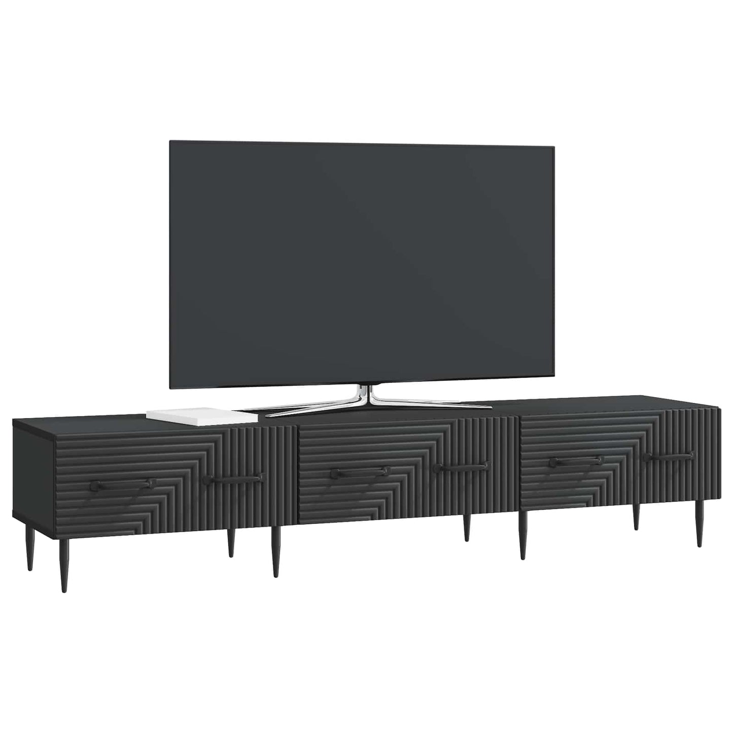 vidaXL Ντουλάπι TV Μαύρο 147 x 34,5 x 30 εκ Επεξεργασμένο Ξύλο