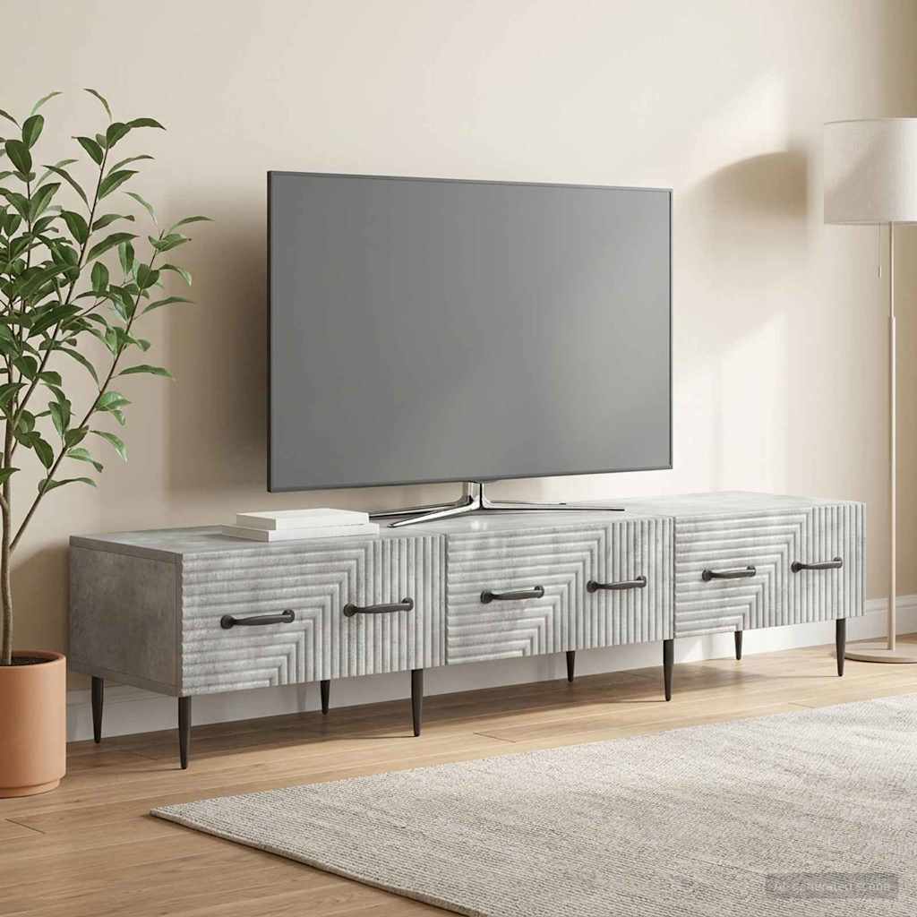 vidaXL Ντουλάπι TV με συρτάρι Γκρι Σκυροδέματος 147 x 34,5 x 30 εκ
