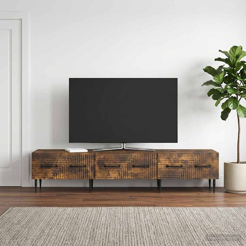 vidaXL Ντουλάπι TV με συρτάρι Καπνισμένο Ξύλο Δρυός 147 x 34,5 x 30 εκ