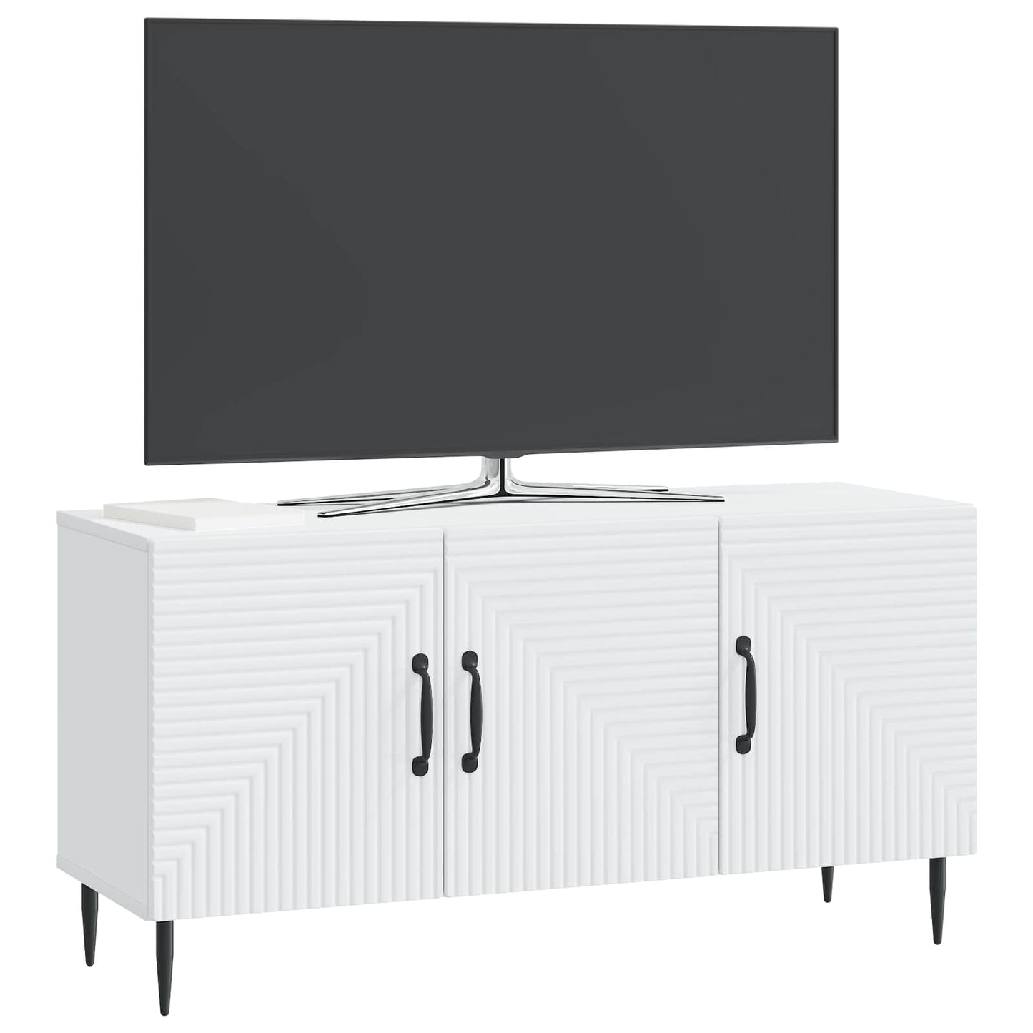 vidaXL Ντουλάπι TV Λευκό 99 x 34,5 x 50 εκ. Επεξεργασμένο Ξύλο
