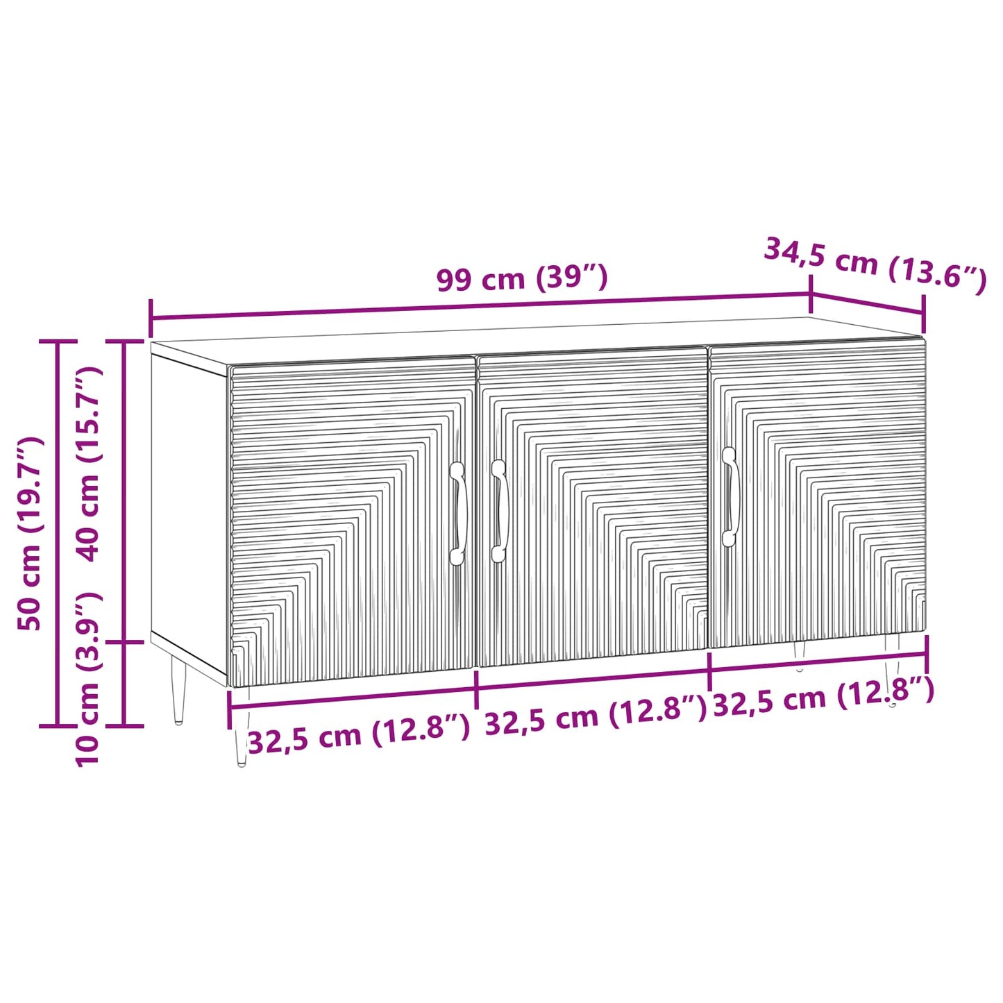 vidaXL Ντουλάπι TV Λευκό 99 x 34,5 x 50 εκ. Επεξεργασμένο Ξύλο