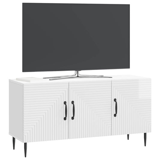 vidaXL Ντουλάπι TV Γυαλιστερό Λευκό 99 x 34,5 x 50 εκ.