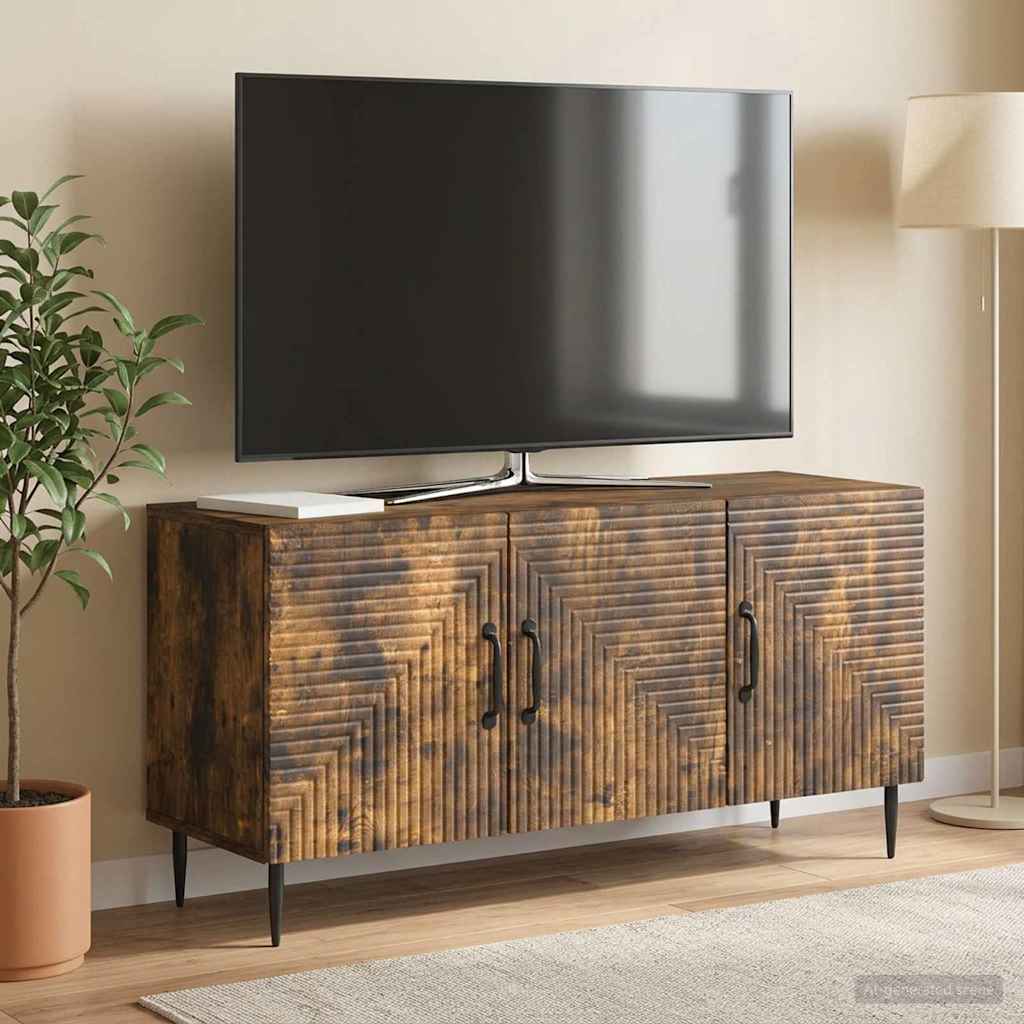 vidaXL Ντουλάπι TV Καπνισμένο Ξύλο Δρυός 99 x 34,5 x 50 εκ.