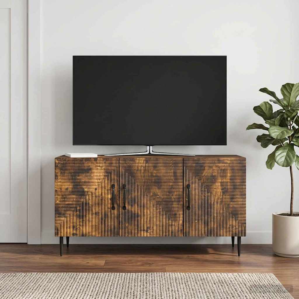 vidaXL Ντουλάπι TV Καπνισμένο Ξύλο Δρυός 99 x 34,5 x 50 εκ.