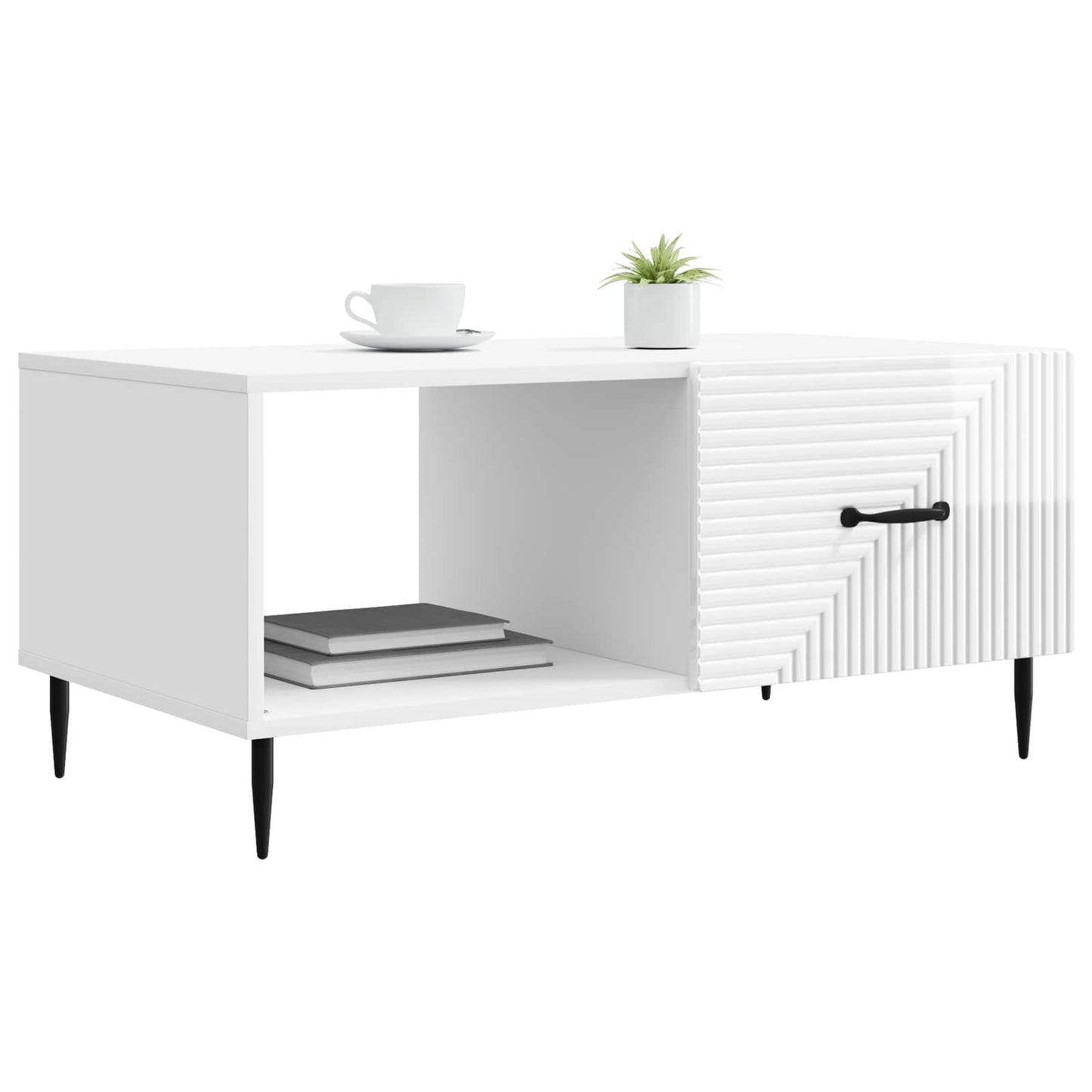 vidaXL Τραπεζάκι σαλονιού Γυαλιστερό Λευκό 90 x 50 x 40 cm