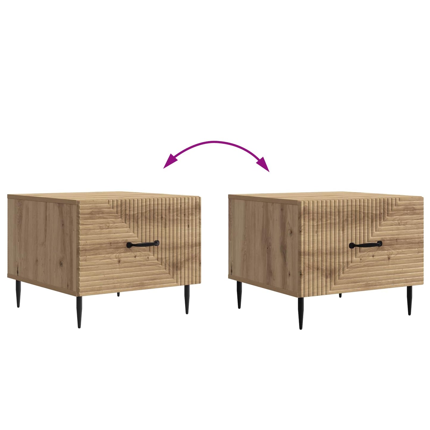 vidaXL Τραπεζάκι σαλονιού με συρτάρι Artisan Δρυς 49 x 50 x 40 εκ