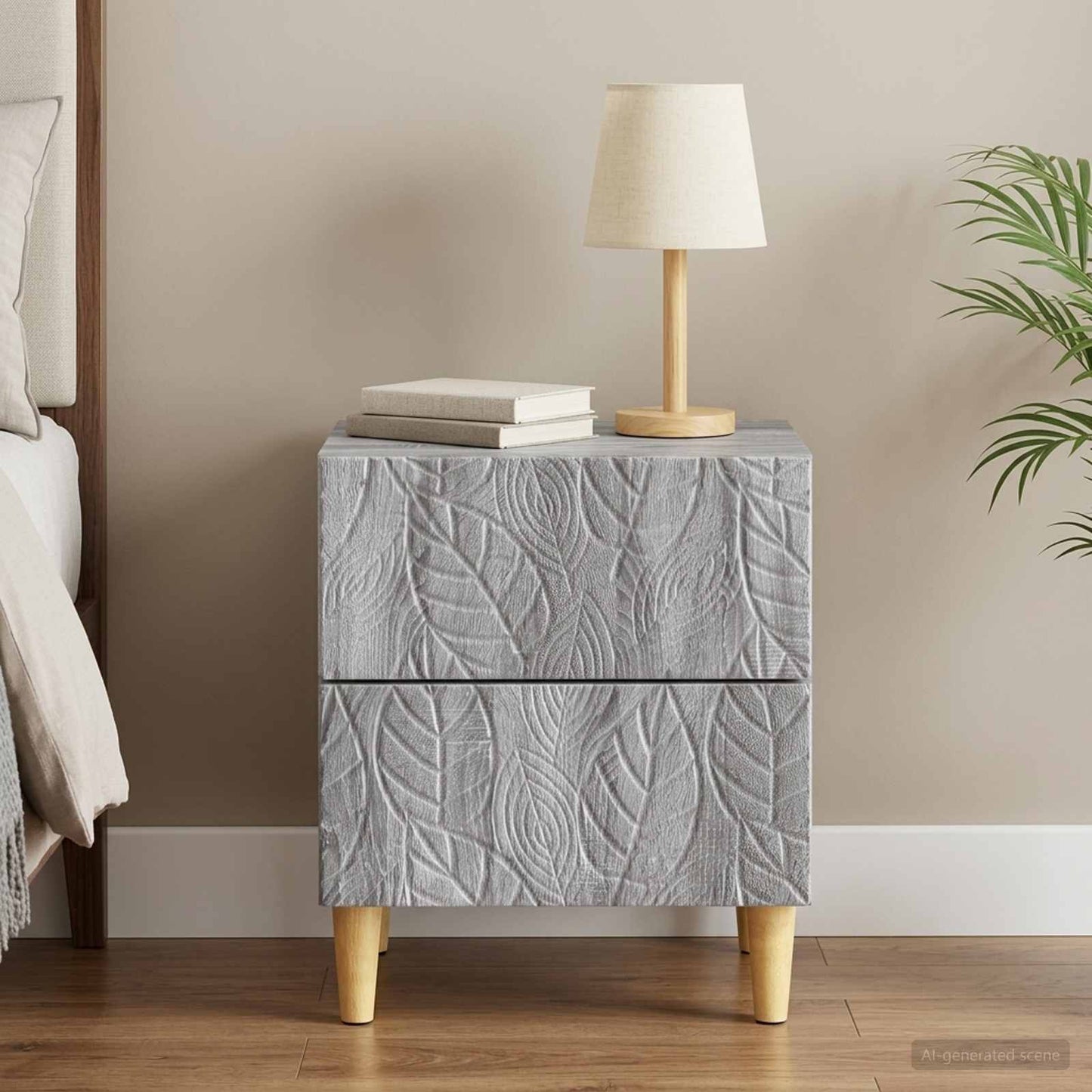 vidaXL Κομοδίνο Γκρι Sonoma 43 x 34,5 x 48 εκ Επεξεργασμένο Ξύλο