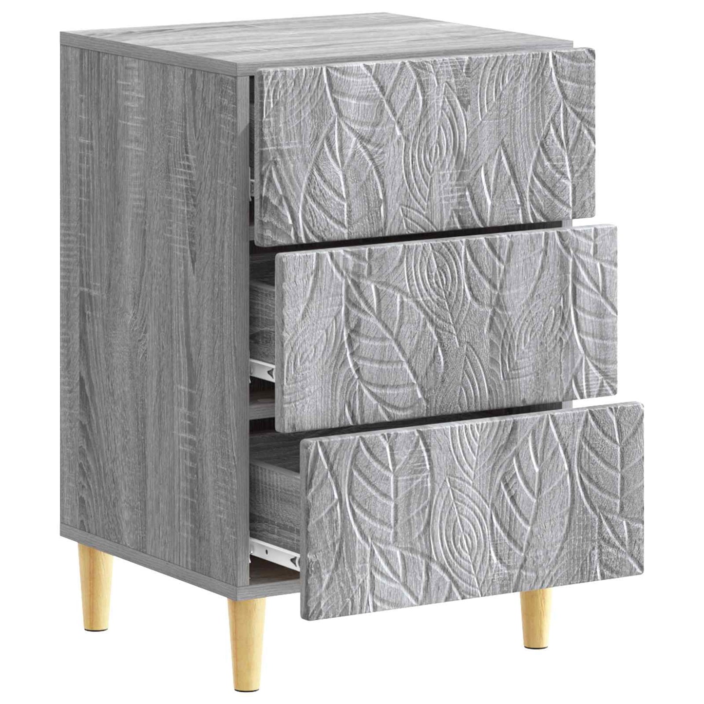 vidaXL Κομοδίνο Γκρι Sonoma 43 x 39,5 x 66,5 εκ Επεξεργασμένο Ξύλο