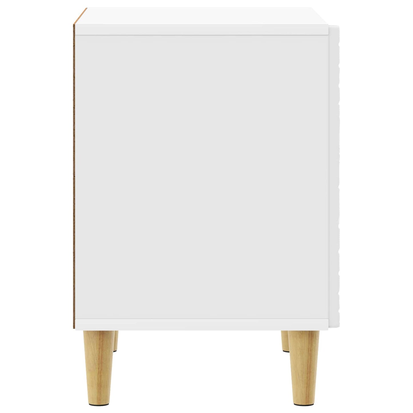 vidaXL Κομοδίνο Γυαλιστερό Λευκό 43 x 34,5 x 50 εκ Επεξεργασμένο Ξύλο