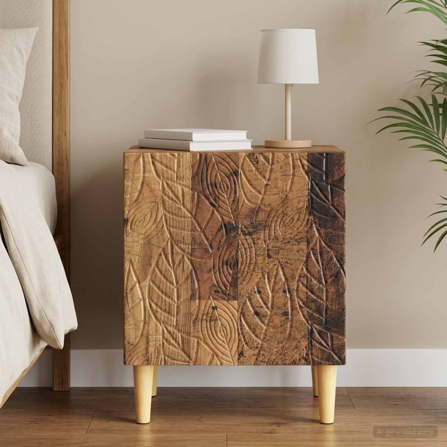 vidaXL Κομοδίνο Παλαιωμένο ξύλο 43 x 34,5 x 50 εκ Επεξεργασμένο Ξύλο