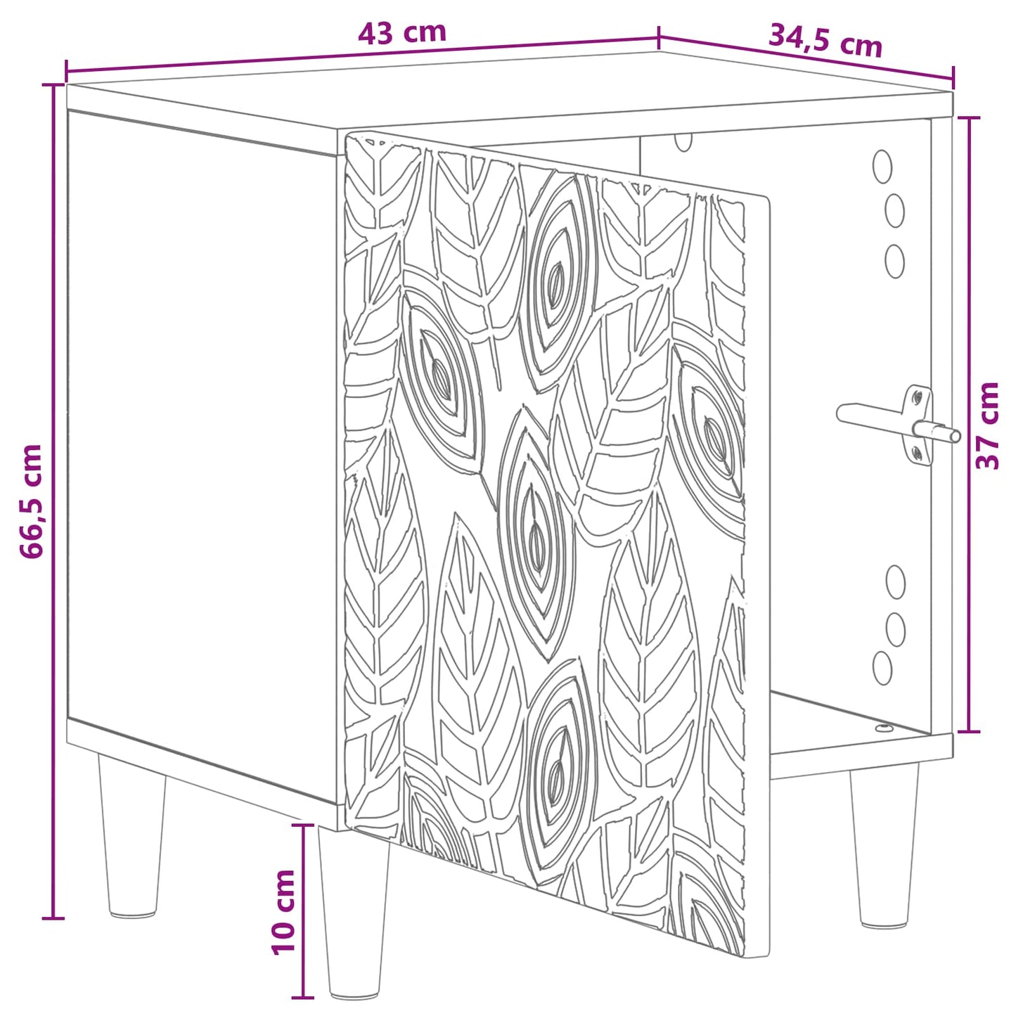 vidaXL Κομοδίνο Παλαιωμένο ξύλο 43 x 34,5 x 50 εκ Επεξεργασμένο Ξύλο