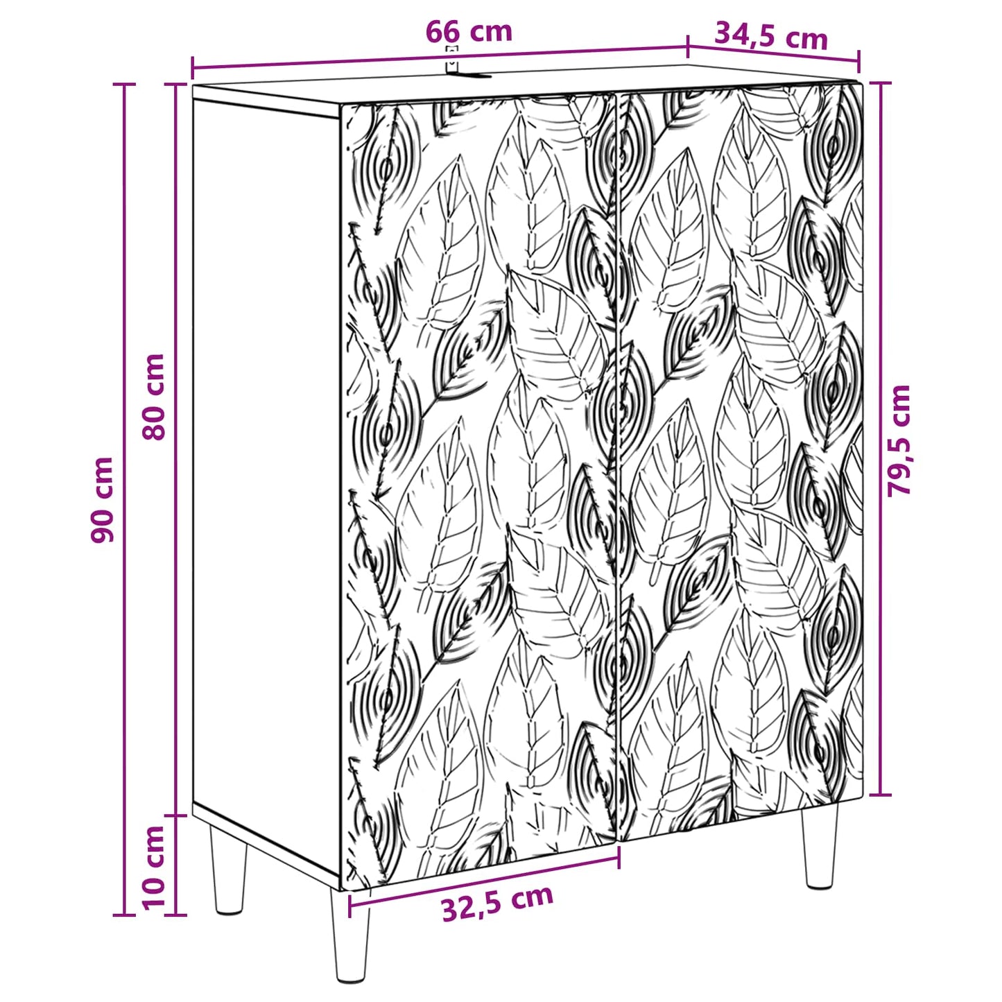 vidaXL Πλαϊνό γραφείο Sonoma Δρυς 66 x 34,5 x 90 εκ Επεξεργασμένο Ξύλο