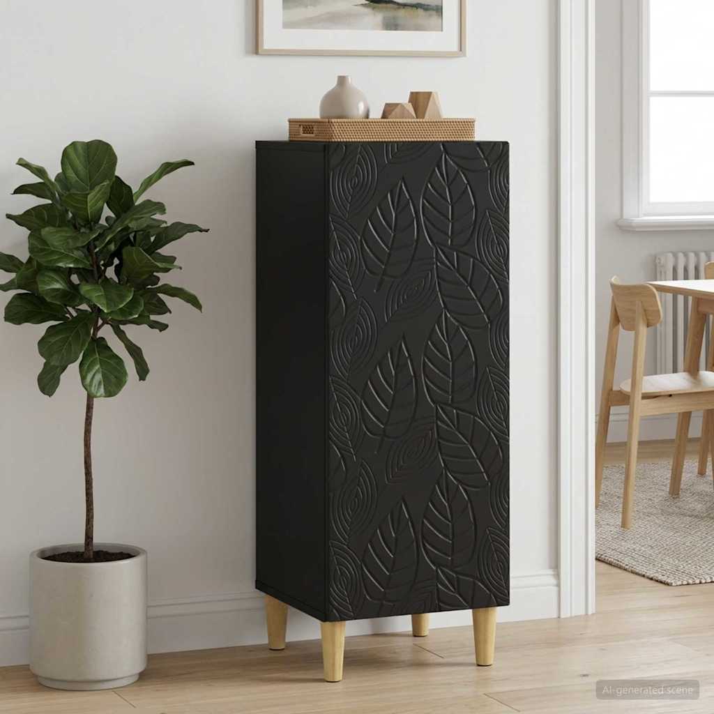 vidaXL Πλαϊνό γραφείο Μαύρο 33 x 34,5 x 90 εκ Επεξεργασμένο Ξύλο