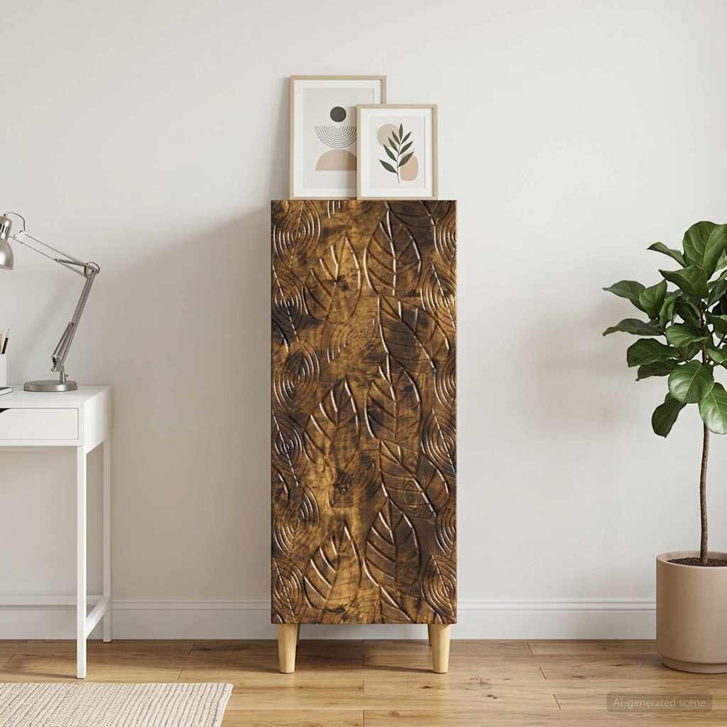 vidaXL Πλαϊνό γραφείο Καπνισμένο Ξύλο Δρυός 33 x 34,5 x 90 εκ