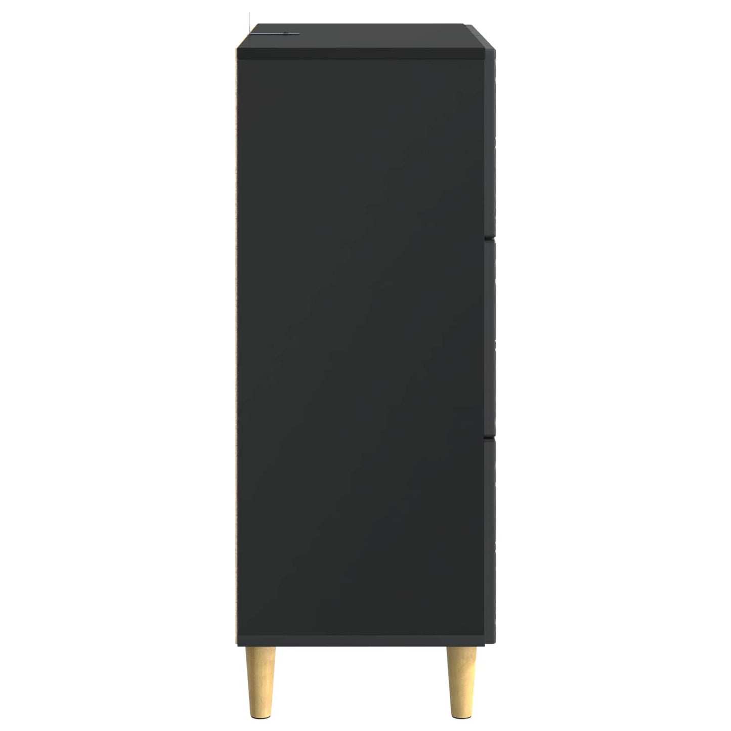 vidaXL Ντουλάπι με Συρτάρια 33 x 34,5 x 90 εκ Επεξεργασμένο Ξύλο Μαύρο