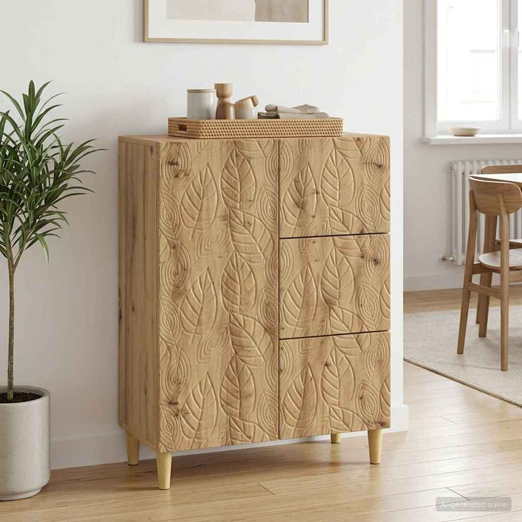 vidaXL Πλαϊνό γραφείο Artisan Δρυς 66 x 34,5 x 90 εκ
