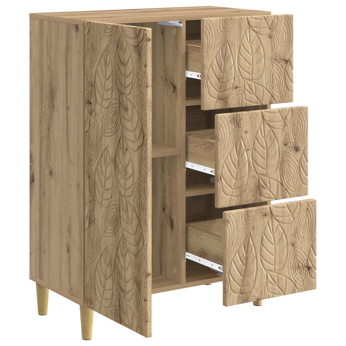 vidaXL Πλαϊνό γραφείο Artisan Δρυς 66 x 34,5 x 90 εκ