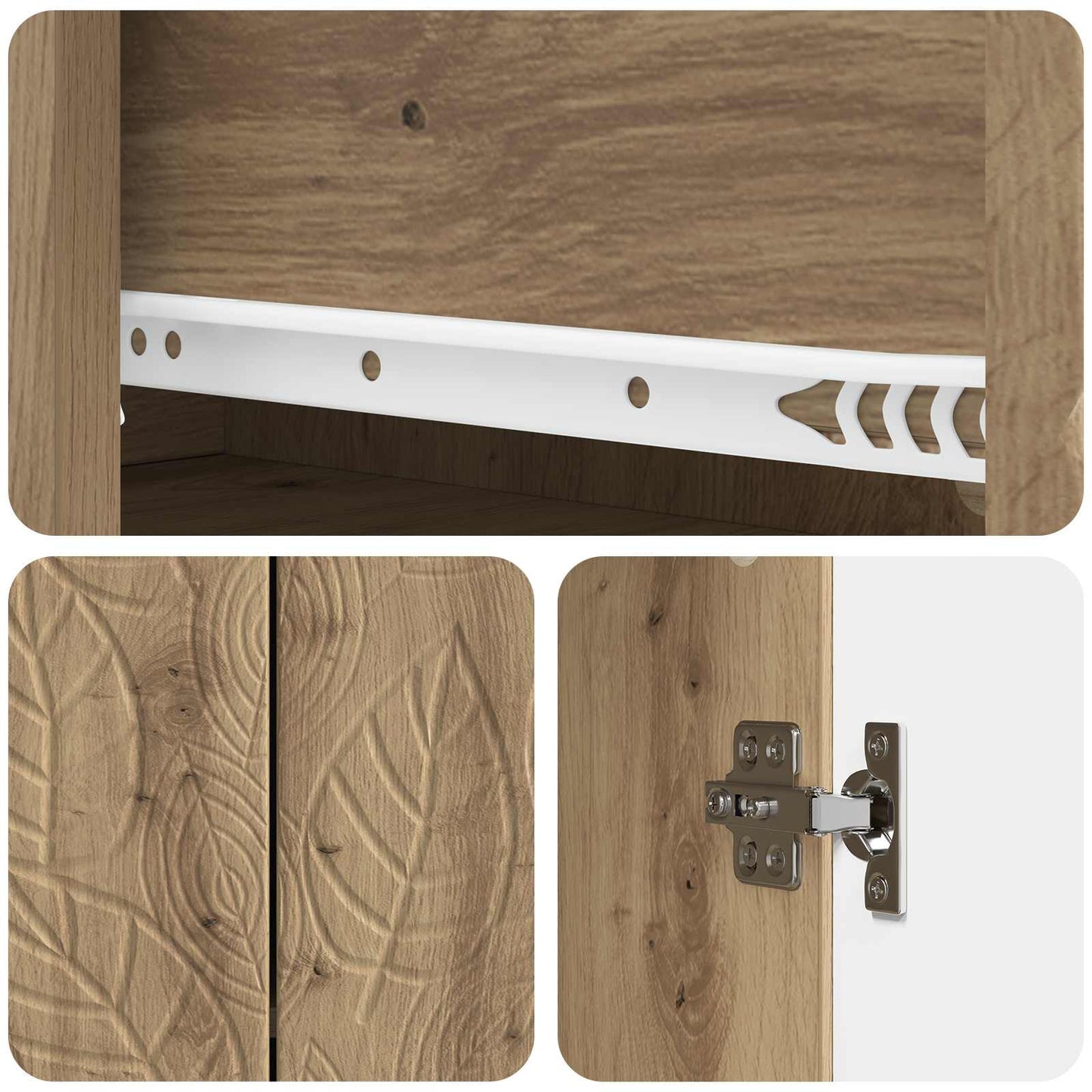 vidaXL Πλαϊνό γραφείο Artisan Δρυς 66 x 34,5 x 90 εκ
