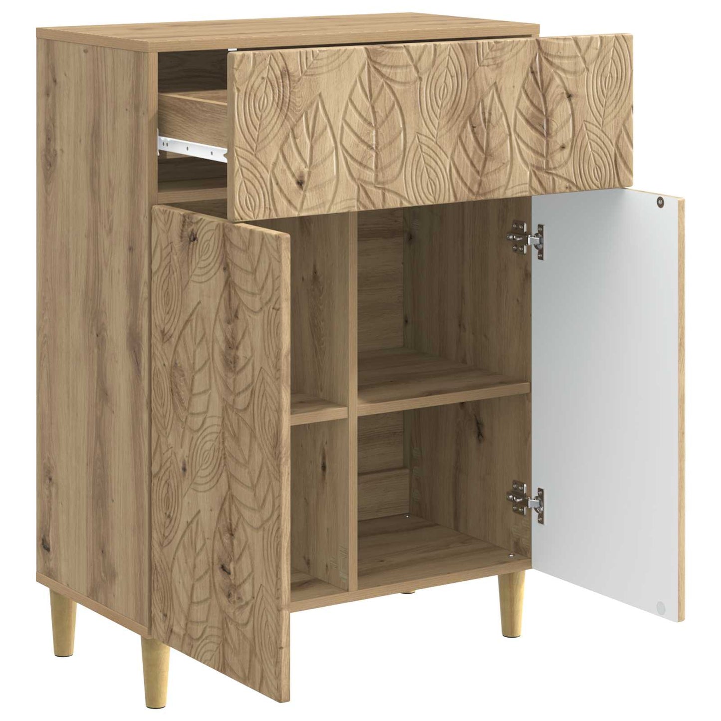 vidaXL Πλαϊνό γραφείο Artisan Δρυς 66 x 34,5 x 90 εκ