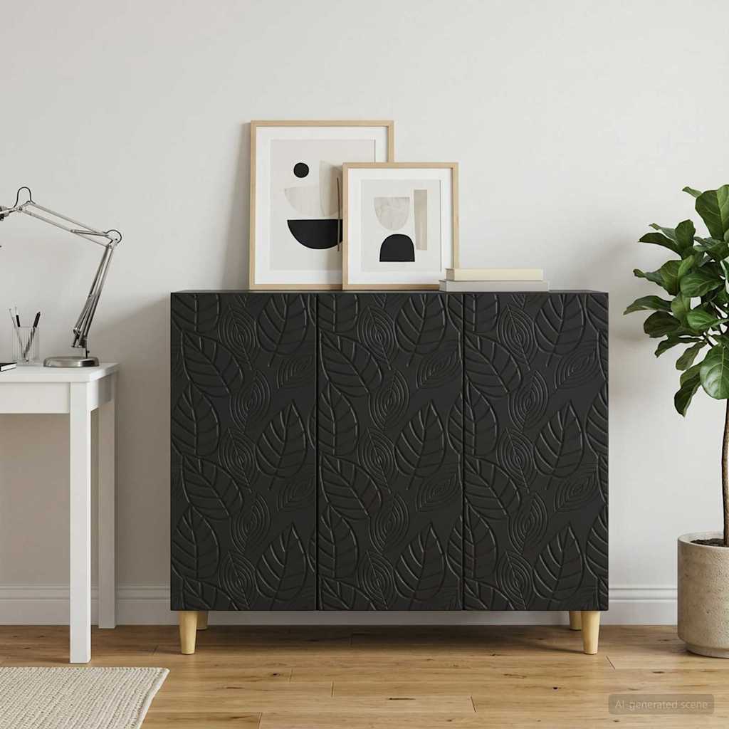 vidaXL Πλαϊνό γραφείο Μαύρο 89 x 34,5 x 80 εκ Επεξεργασμένο Ξύλο