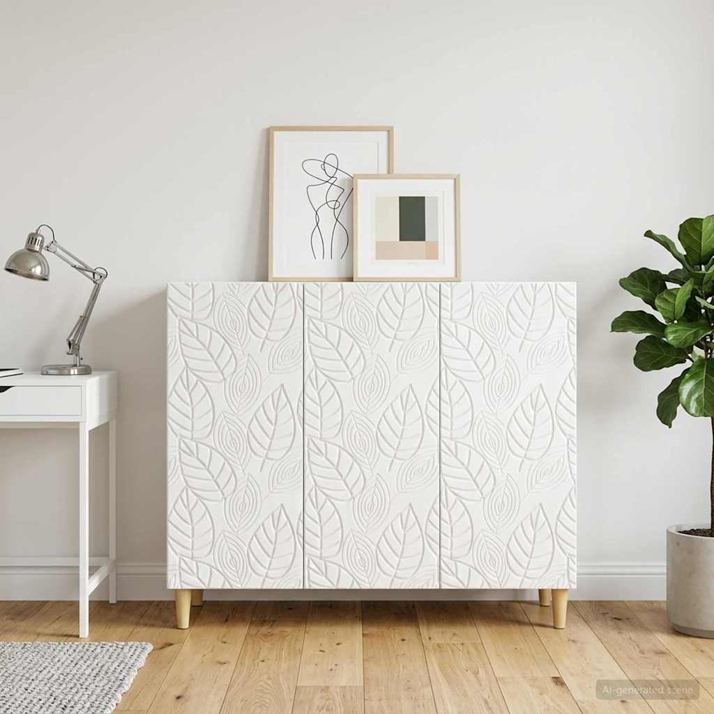 vidaXL Πλαϊνό γραφείο Γυαλιστερό Λευκό 89 x 34,5 x 80 εκ