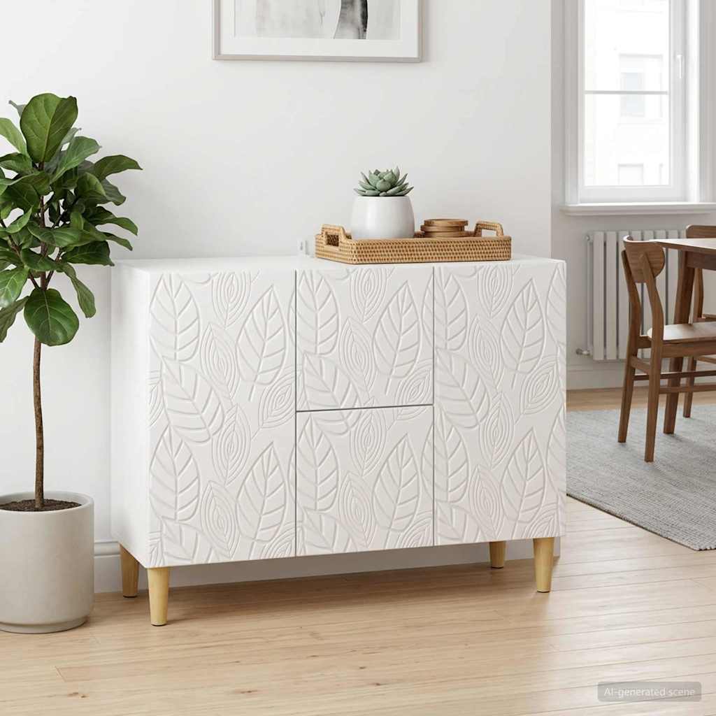 vidaXL Πλαϊνό γραφείο Γυαλιστερό Λευκό 89 x 34,5 x 60 εκ.