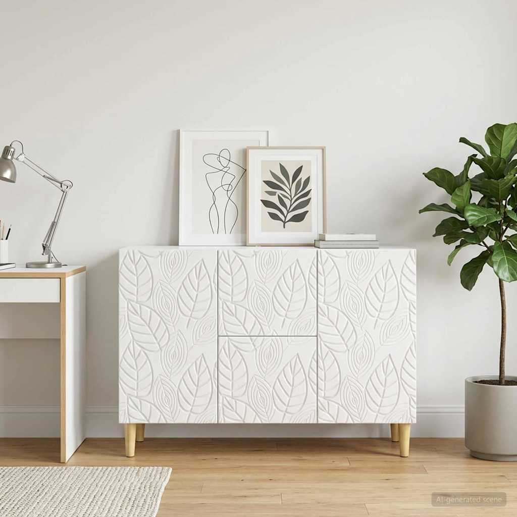 vidaXL Πλαϊνό γραφείο Γυαλιστερό Λευκό 89 x 34,5 x 60 εκ.