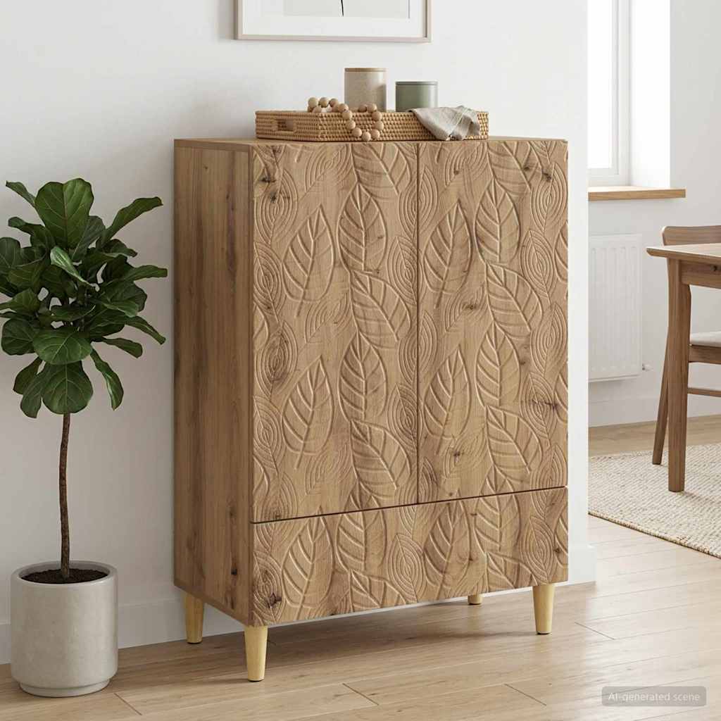 vidaXL Πλαϊνό γραφείο Artisan Δρυς 66 x 34,5 x 95 εκ.