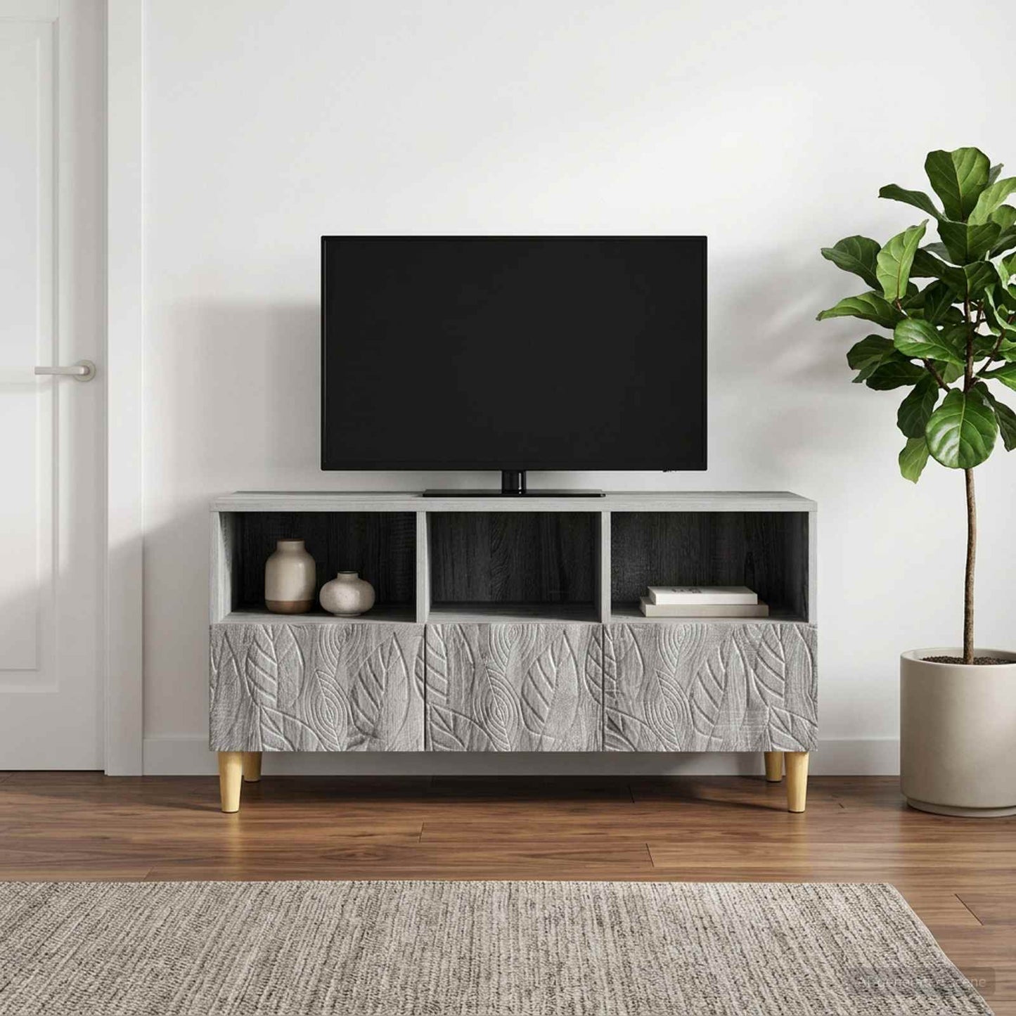 vidaXL Ντουλάπι TV 102 x 34,5 x 50 εκ. Γκρι Sonoma Επεξεργασμένο Ξύλο