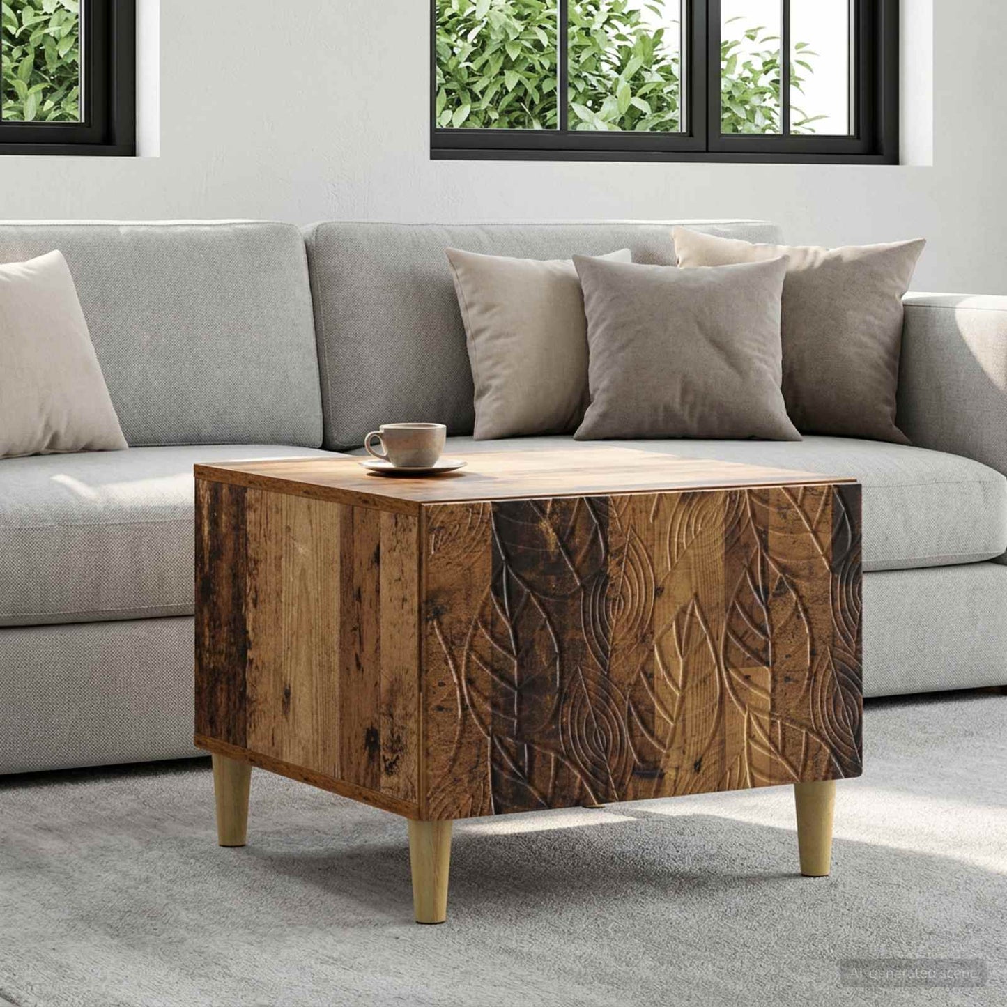 vidaXL Τραπεζάκι σαλονιού Παλαιωμένο ξύλο 50 x 49 x 40 εκ