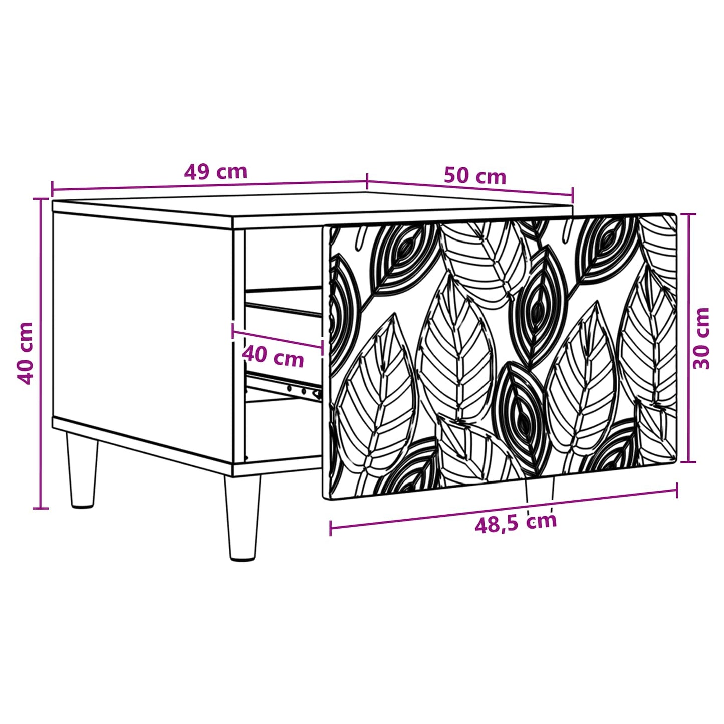 vidaXL Τραπεζάκι σαλονιού Παλαιωμένο ξύλο 50 x 49 x 40 εκ