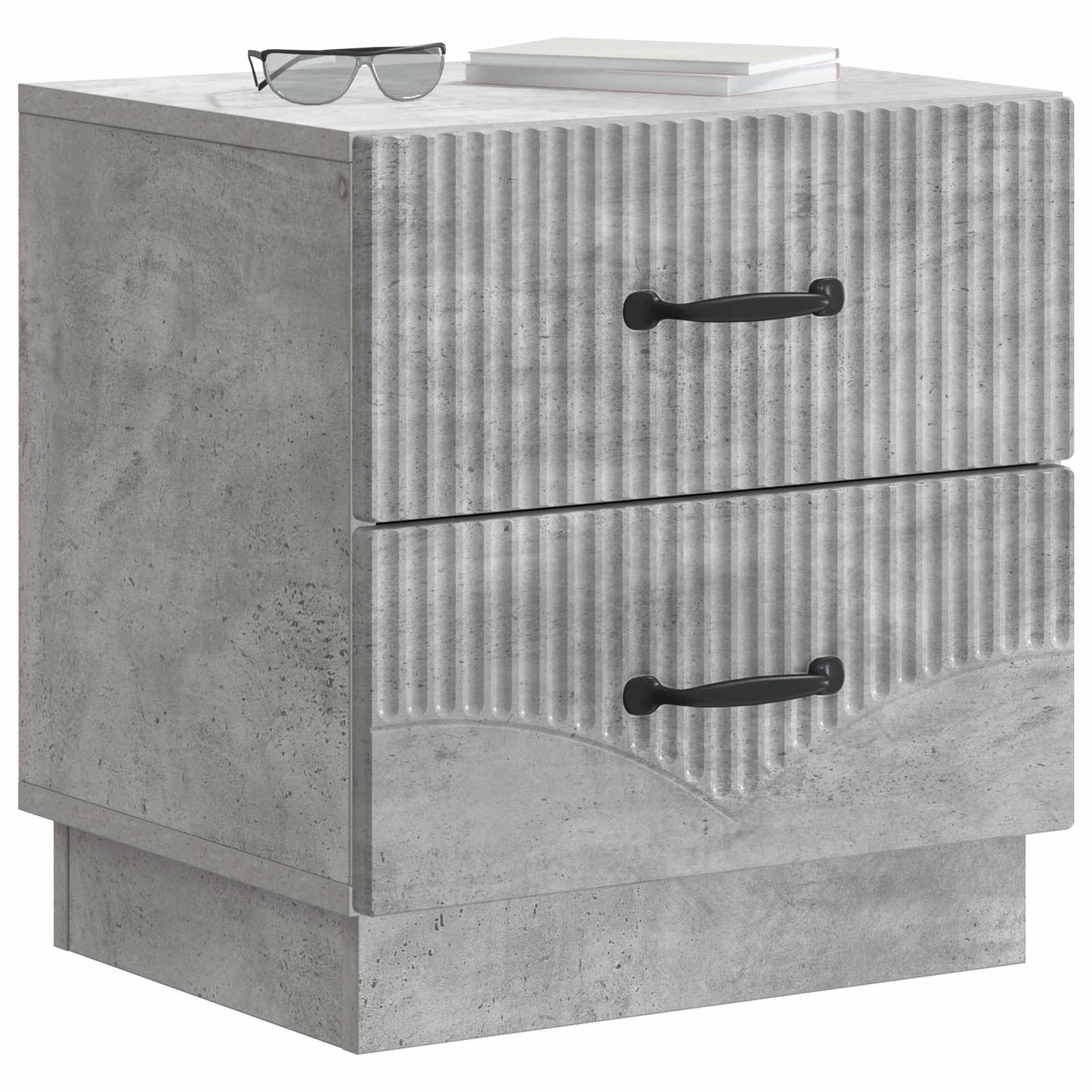 vidaXL Κομοδίνο με συρτάρι Γκρι Σκυροδέματος 43 x 34,5 x 44,5 εκ