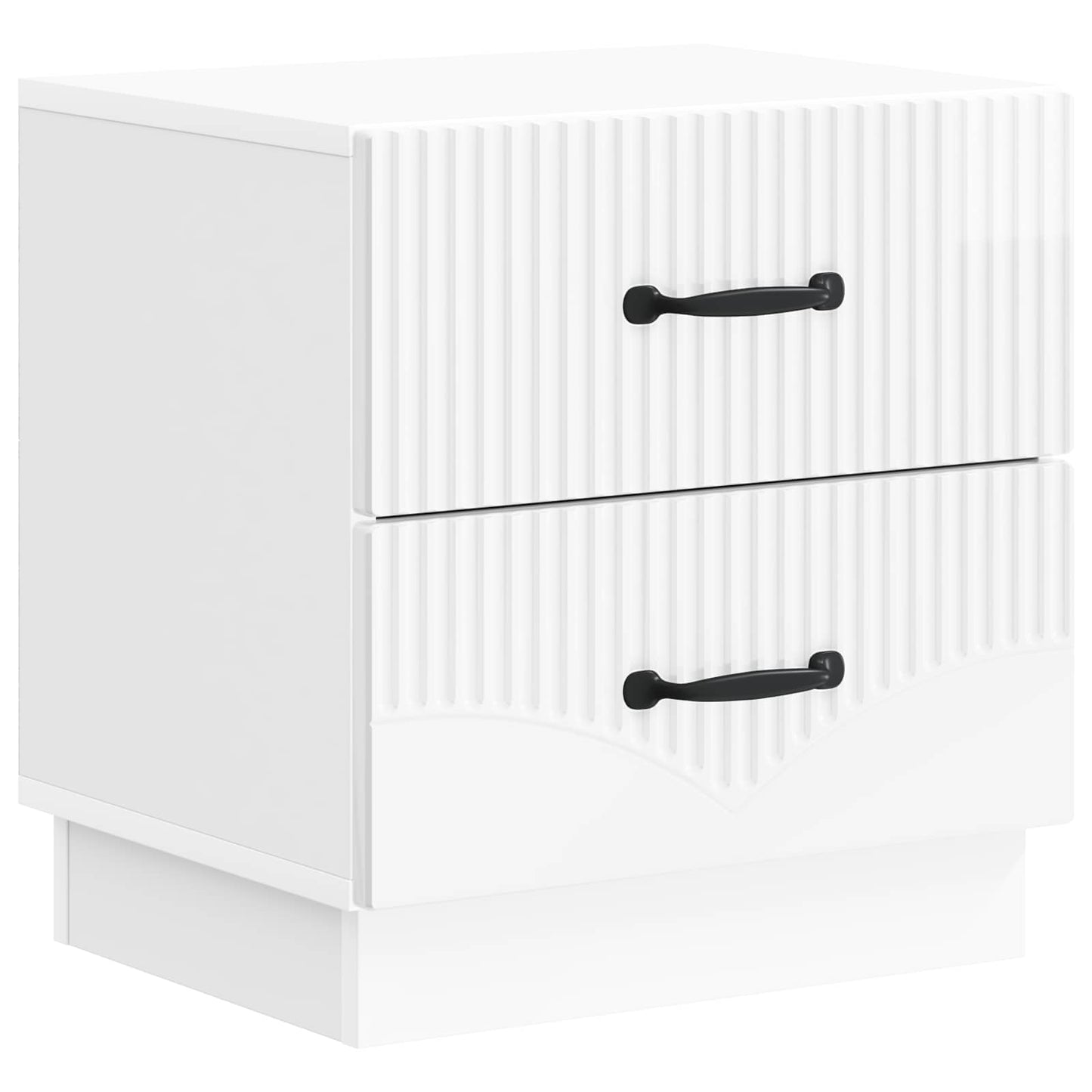 vidaXL Κομοδίνο με συρτάρι Γυαλιστερό Λευκό 43 x 34,5 x 44,5 εκ