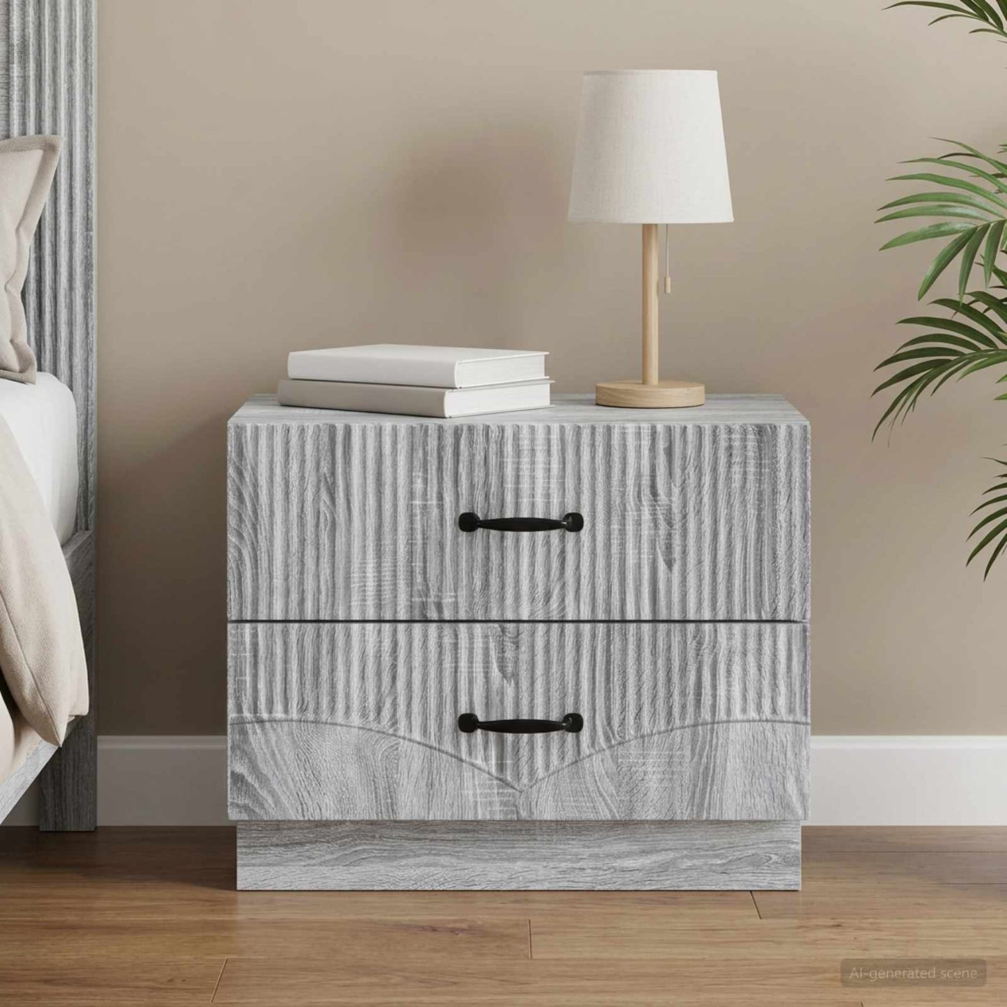 vidaXL Κομοδίνο Γκρι Sonoma 62 x 34,5 x 44,5 εκ Επεξεργασμένο Ξύλο