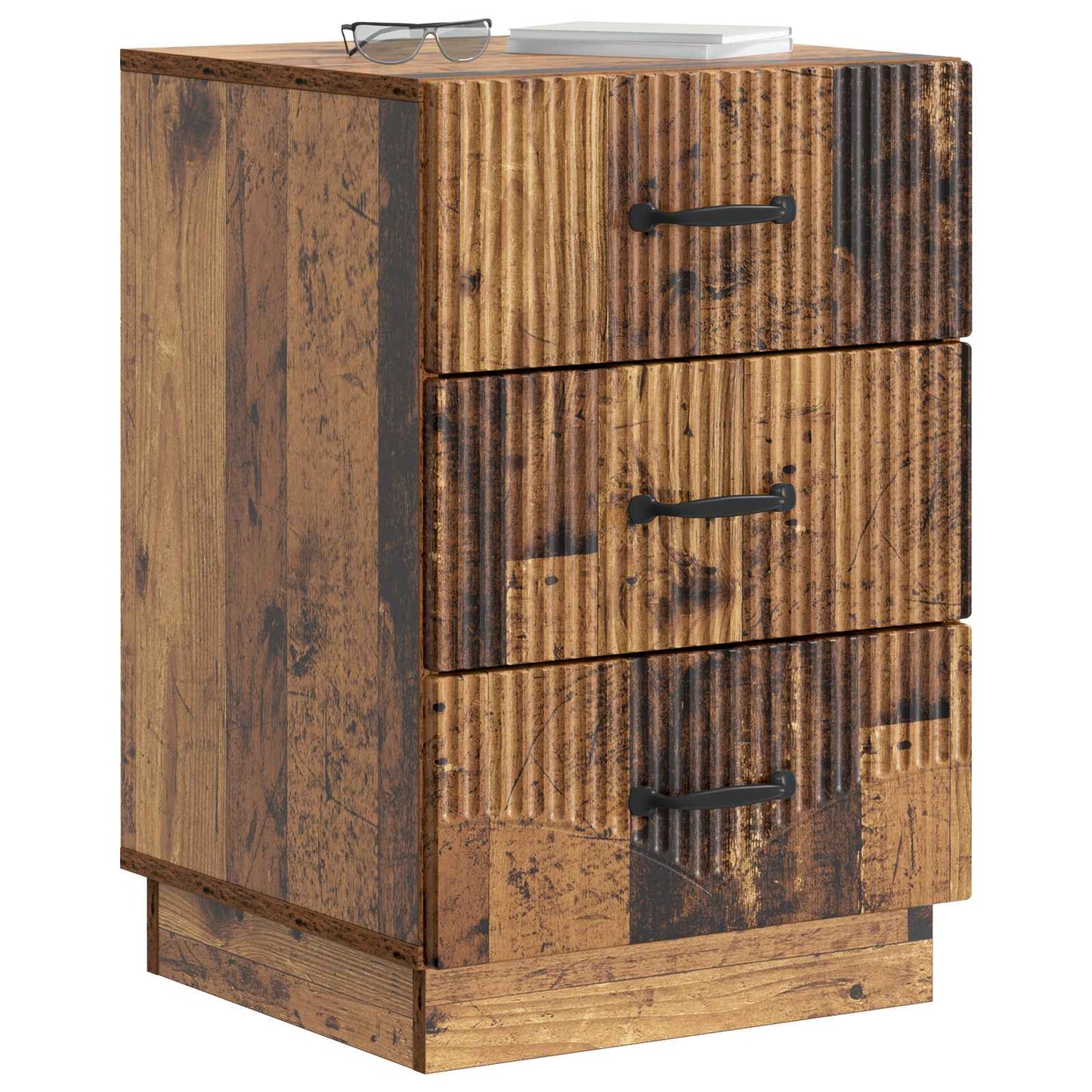 vidaXL Κομοδίνο Παλαιωμένο ξύλο 43 x 41 x 63,5 εκ. Επεξεργασμένο Ξύλο