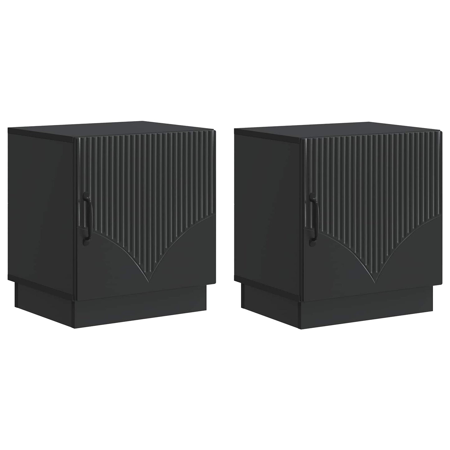 vidaXL Κομοδίνο 2 τμχ. Μαύρο 43 x 34,5 x 47 εκ. Επεξεργασμένο Ξύλο