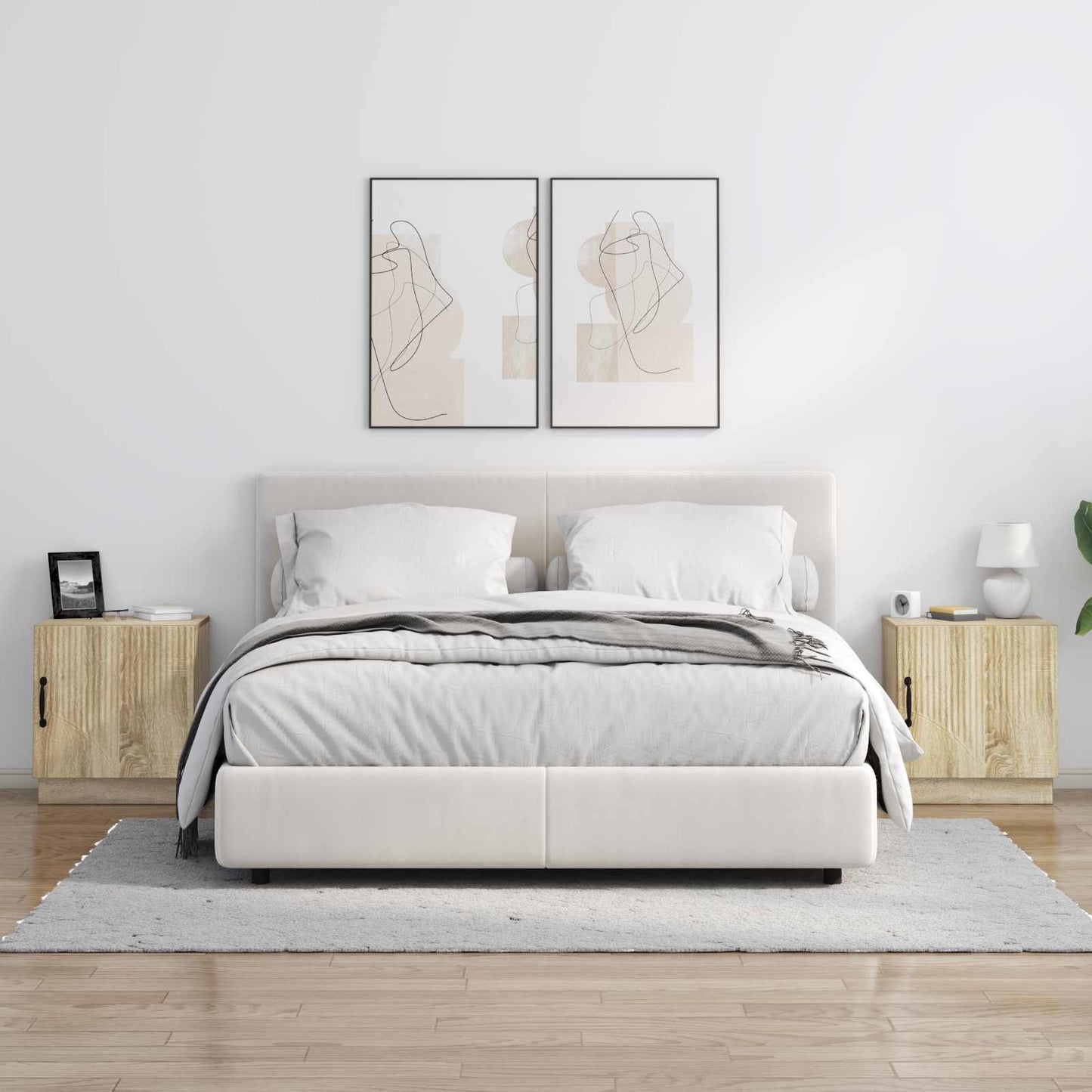 vidaXL Κομοδίνο 2 τμχ. Sonoma Δρυς 43 x 34,5 x 47 εκ.