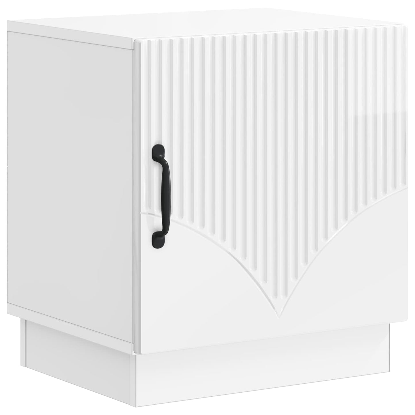 vidaXL Κομοδίνο Γυαλιστερό Λευκό 43 x 34,5 x 47 εκ. Επεξεργασμένο Ξύλο