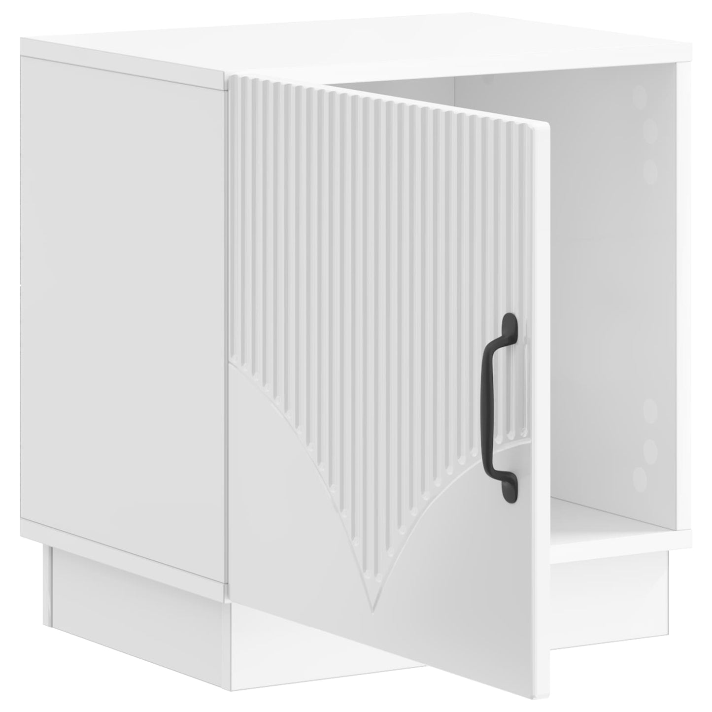 vidaXL Κομοδίνο Γυαλιστερό Λευκό 43 x 34,5 x 47 εκ. Επεξεργασμένο Ξύλο