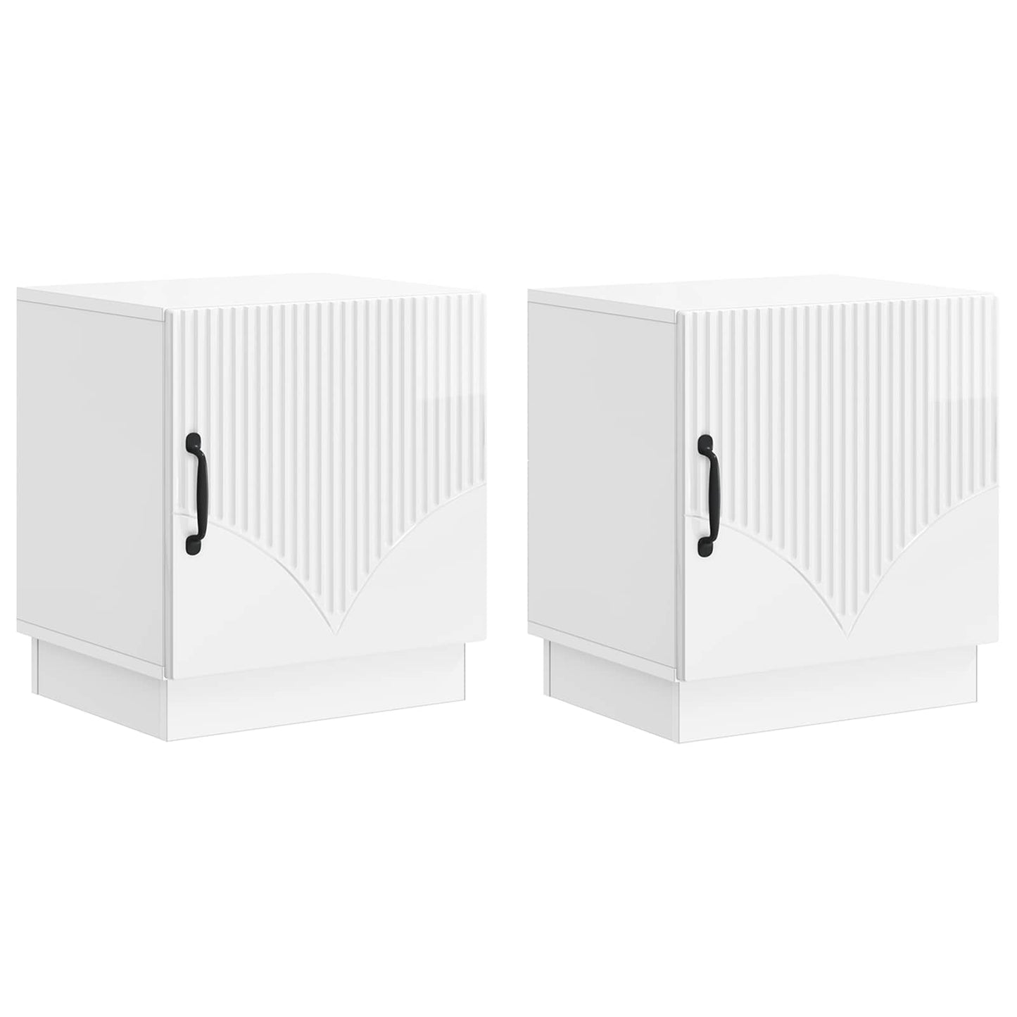 vidaXL Κομοδίνο 2 τμχ. Γυαλιστερό Λευκό 43 x 34,5 x 47 εκ.