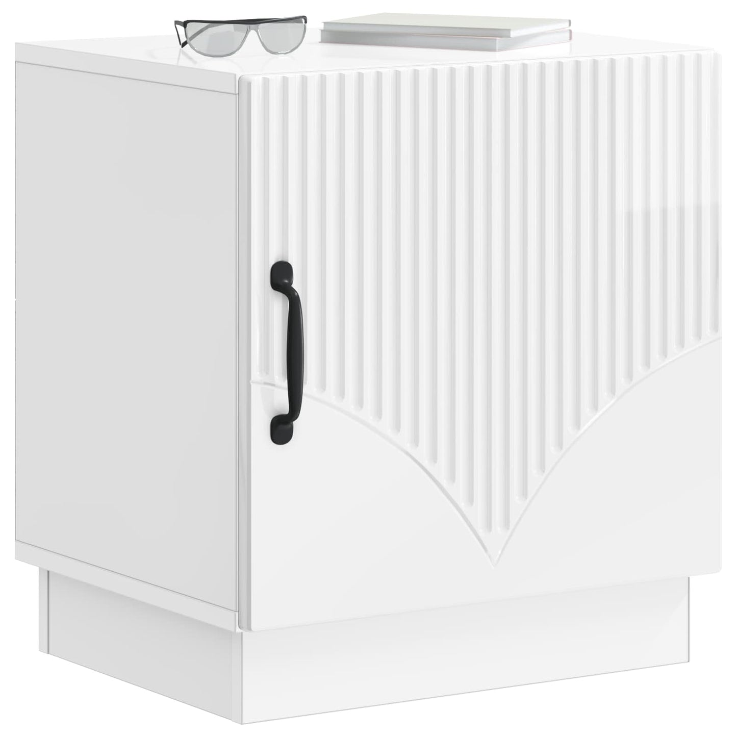 vidaXL Κομοδίνο 2 τμχ. Γυαλιστερό Λευκό 43 x 34,5 x 47 εκ.